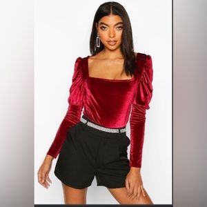 (SOLD) Velvet long sleeve leotard♥️